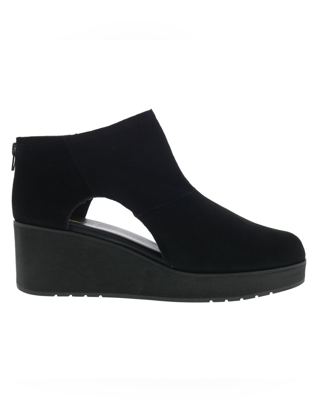 Volatile Bianca Cutout Wedge Ankle Bootie sz 8 Black Suede